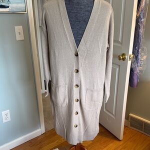 Talbots Light Beige Long Cardigan